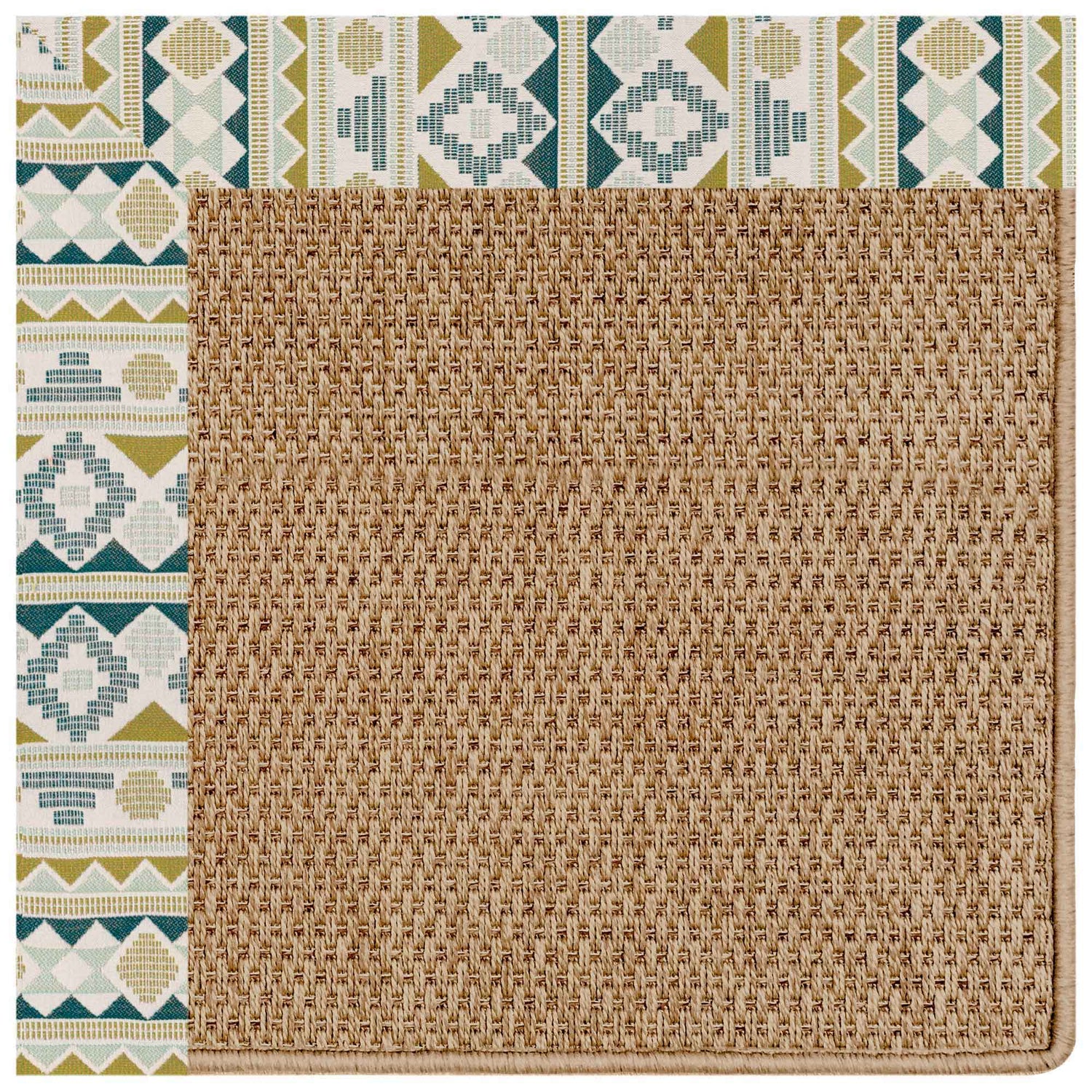 Islamorada-Basketweave - Indoor/Outdoor Bordered Rug - Inca Lime