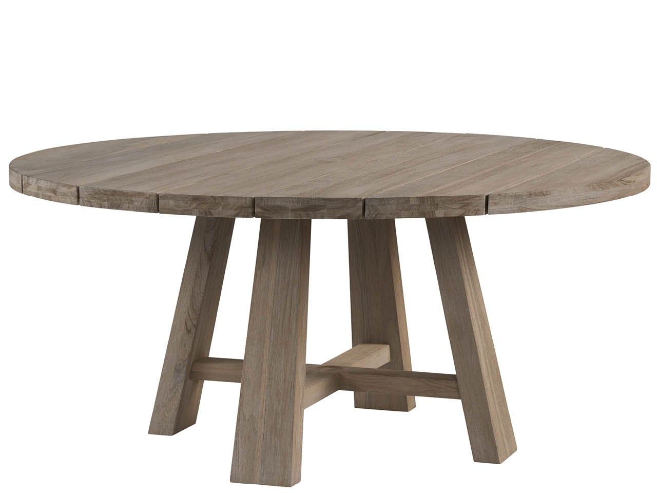 Coastal Living Outdoor - Saratoga Round Dining Table Wood Top - Light Brown
