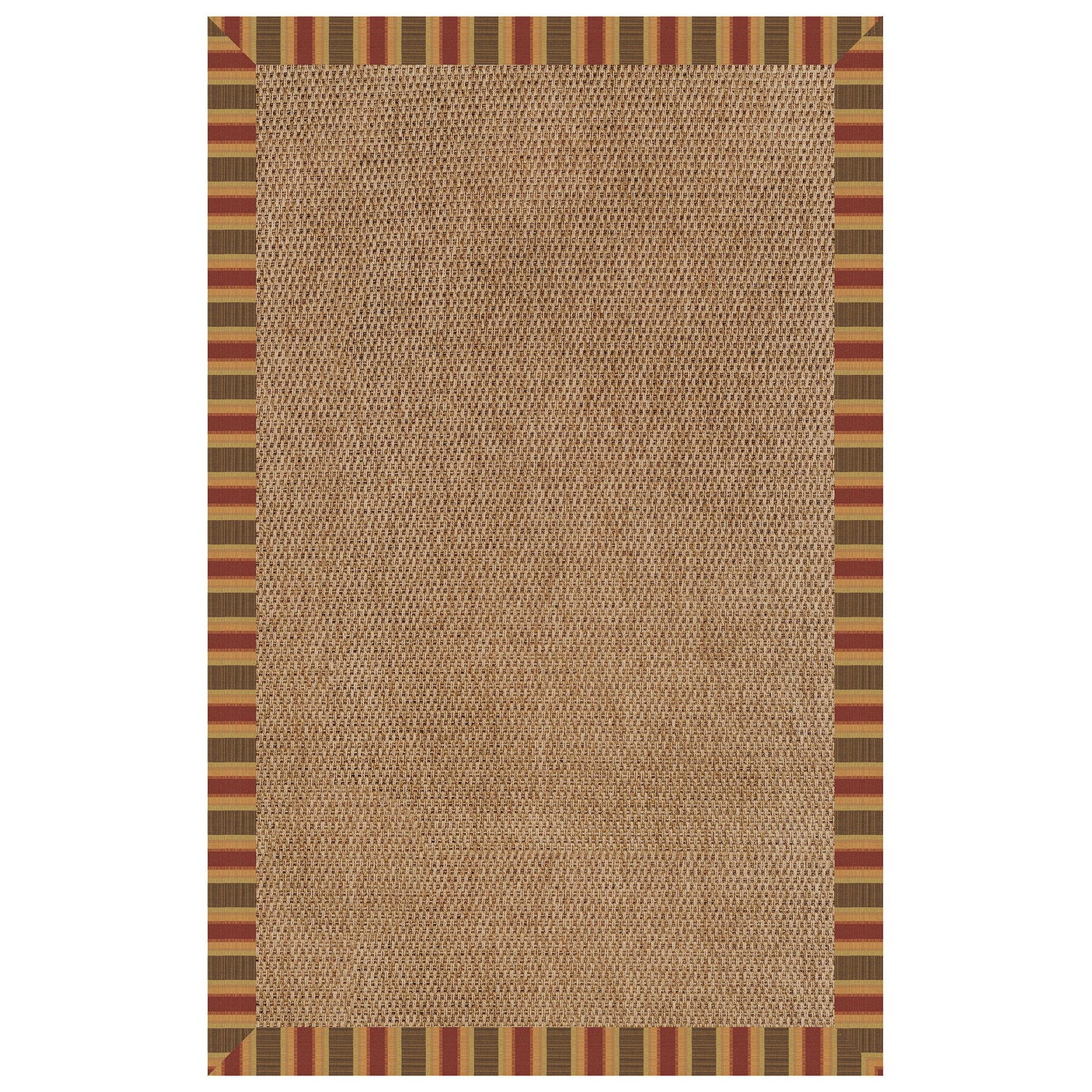 Islamorada-Basketweave - 7' 9" x 7' 9" Indoor/Outdoor Bordered Rug - Dimone Sequoia