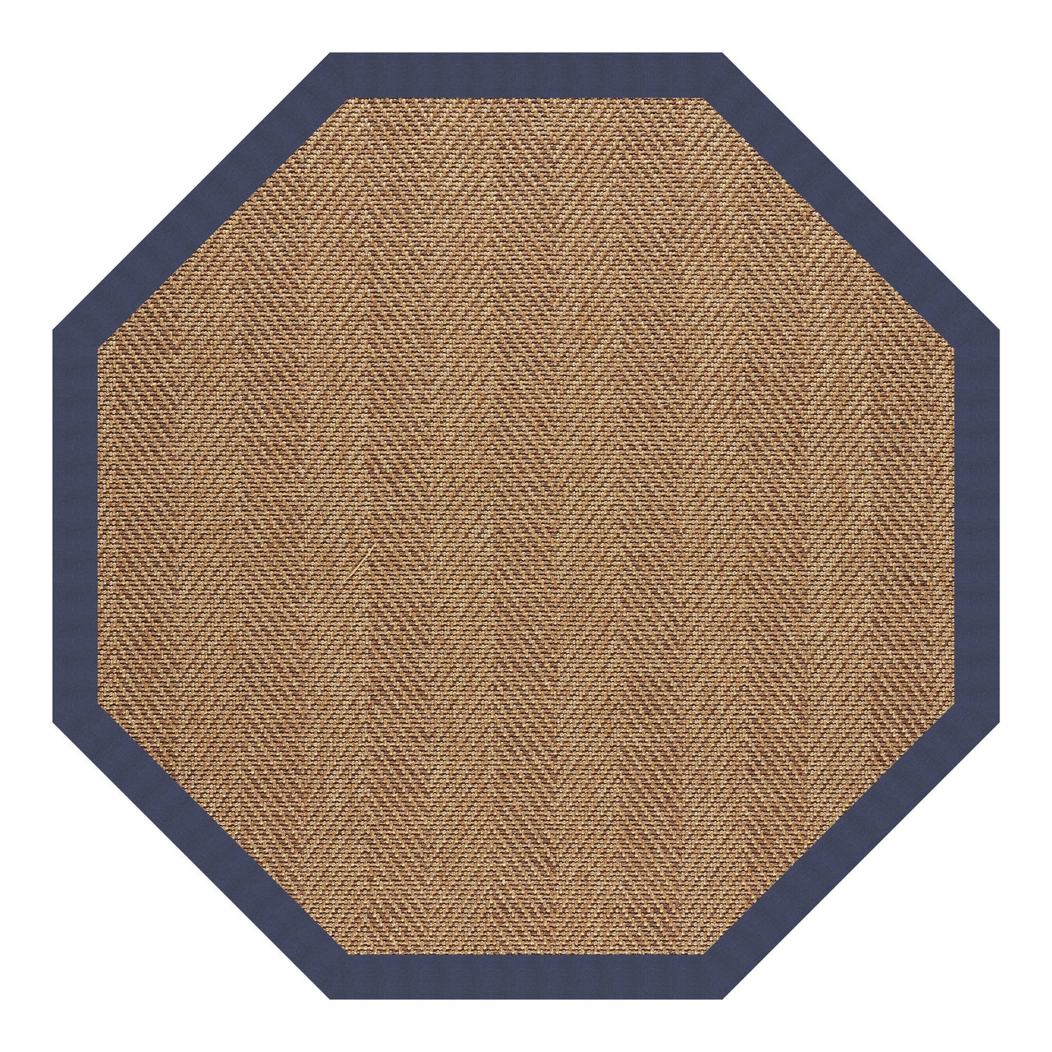 Islamorada-Herringbone - 7' 9" Indoor/Outdoor Bordered Rug - Canvas Neptune