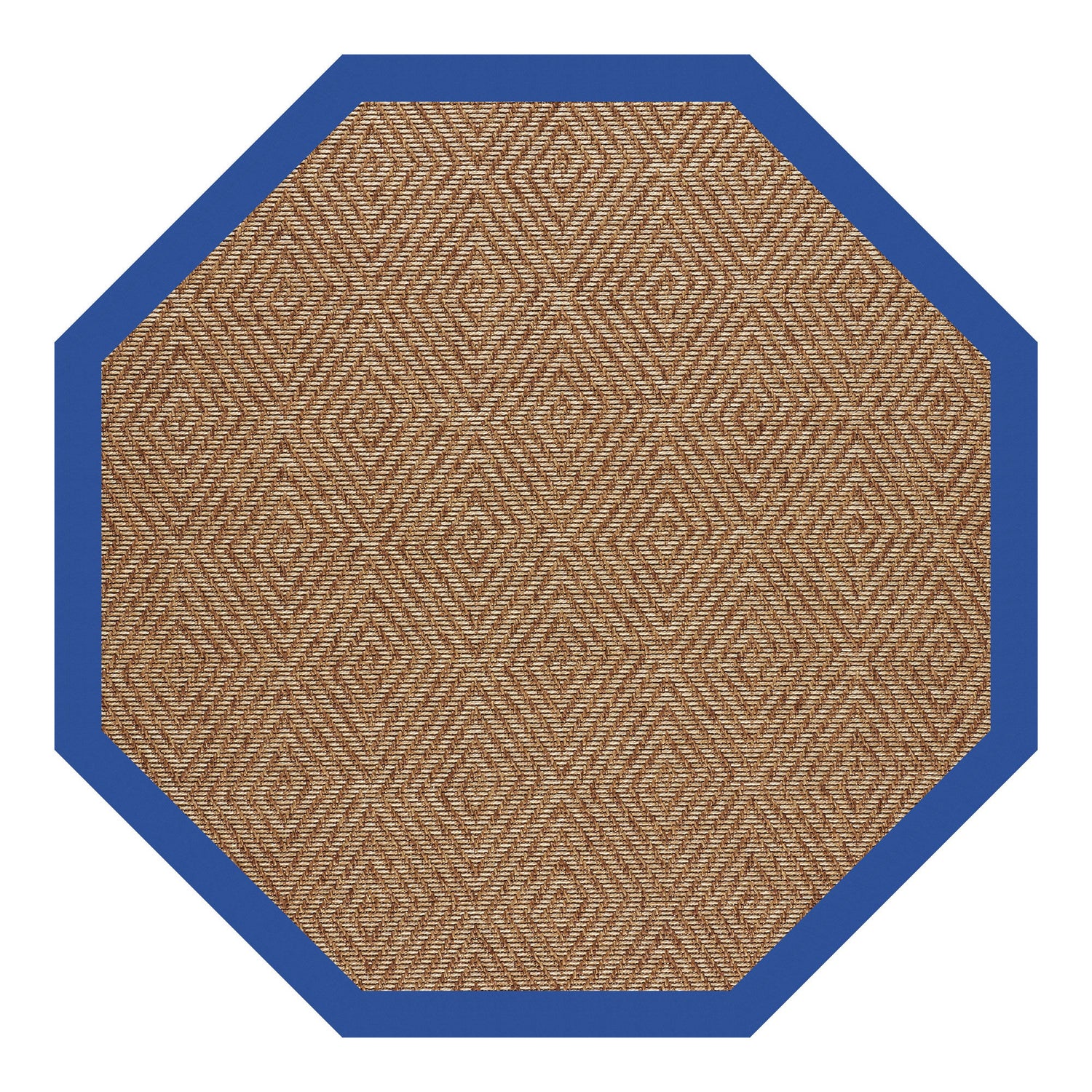 Islamorada-Diamond - 7' 9" Indoor/Outdoor Bordered Rug - Canvas Pacific Blue