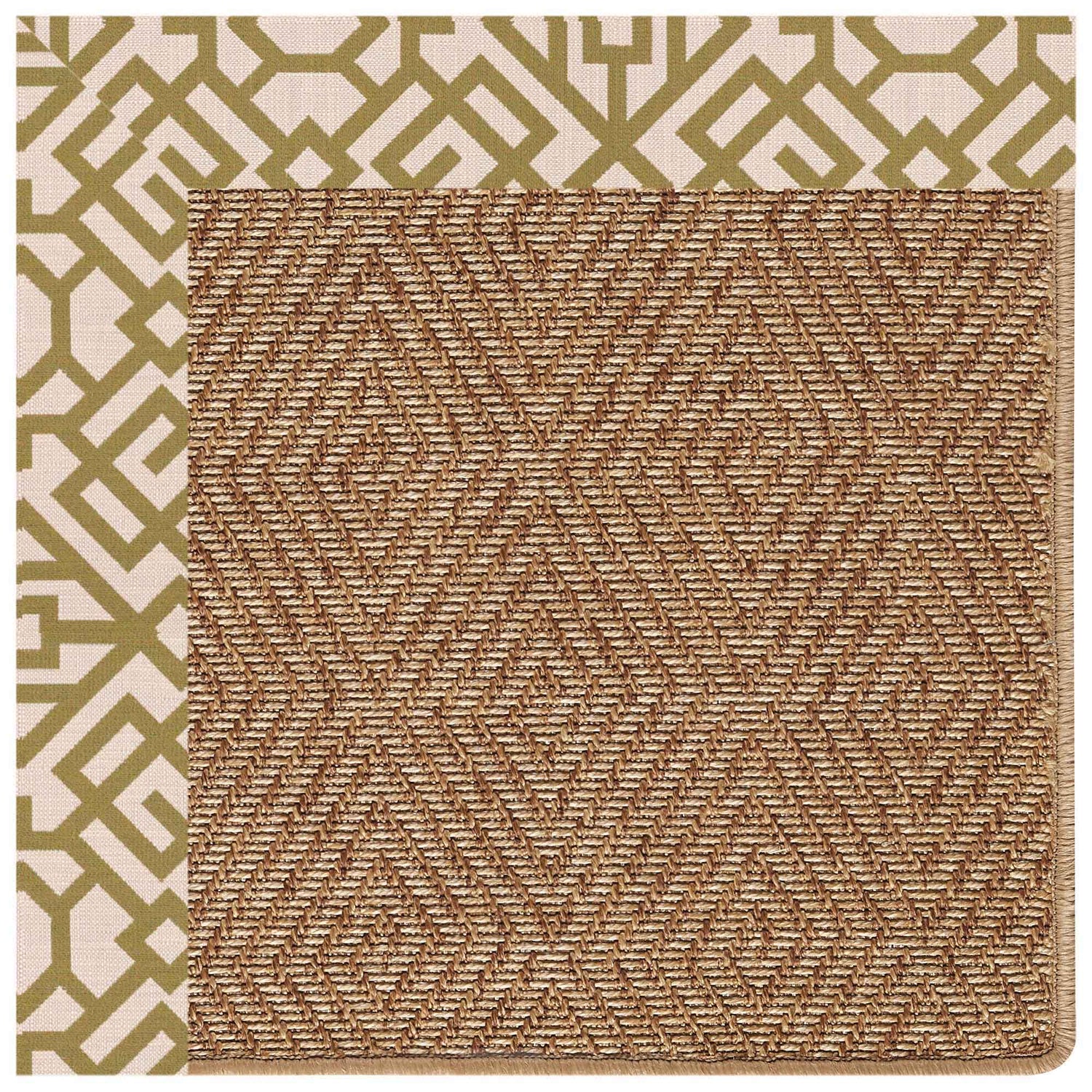 Islamorada-Diamond - Indoor/Outdoor Bordered Rug - Lattice Pesto