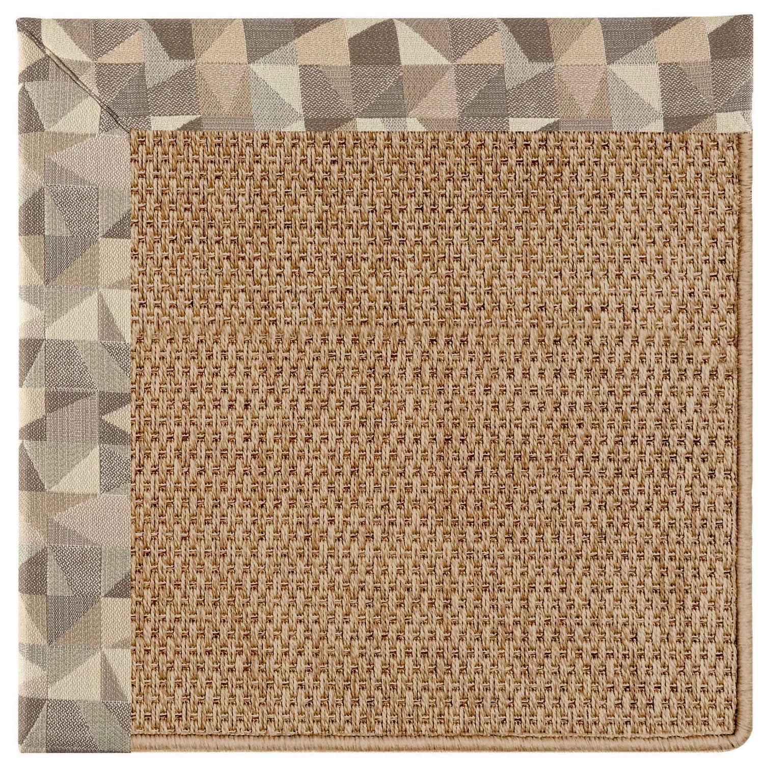 Islamorada-Basketweave - Indoor/Outdoor Bordered Rug - Geo Bronze