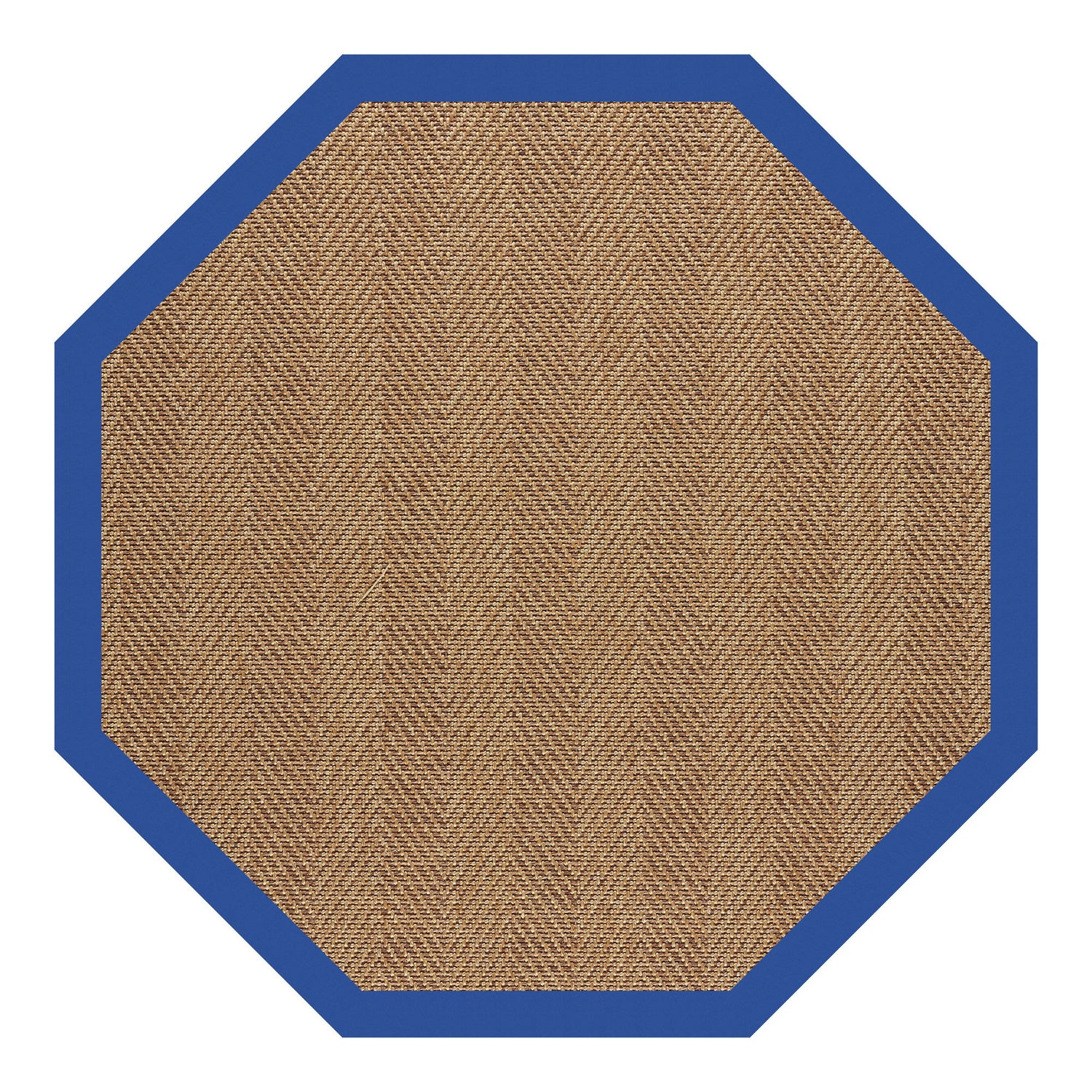 Islamorada-Herringbone - 7' 9" Indoor/Outdoor Bordered Rug - Canvas Pacific Blue