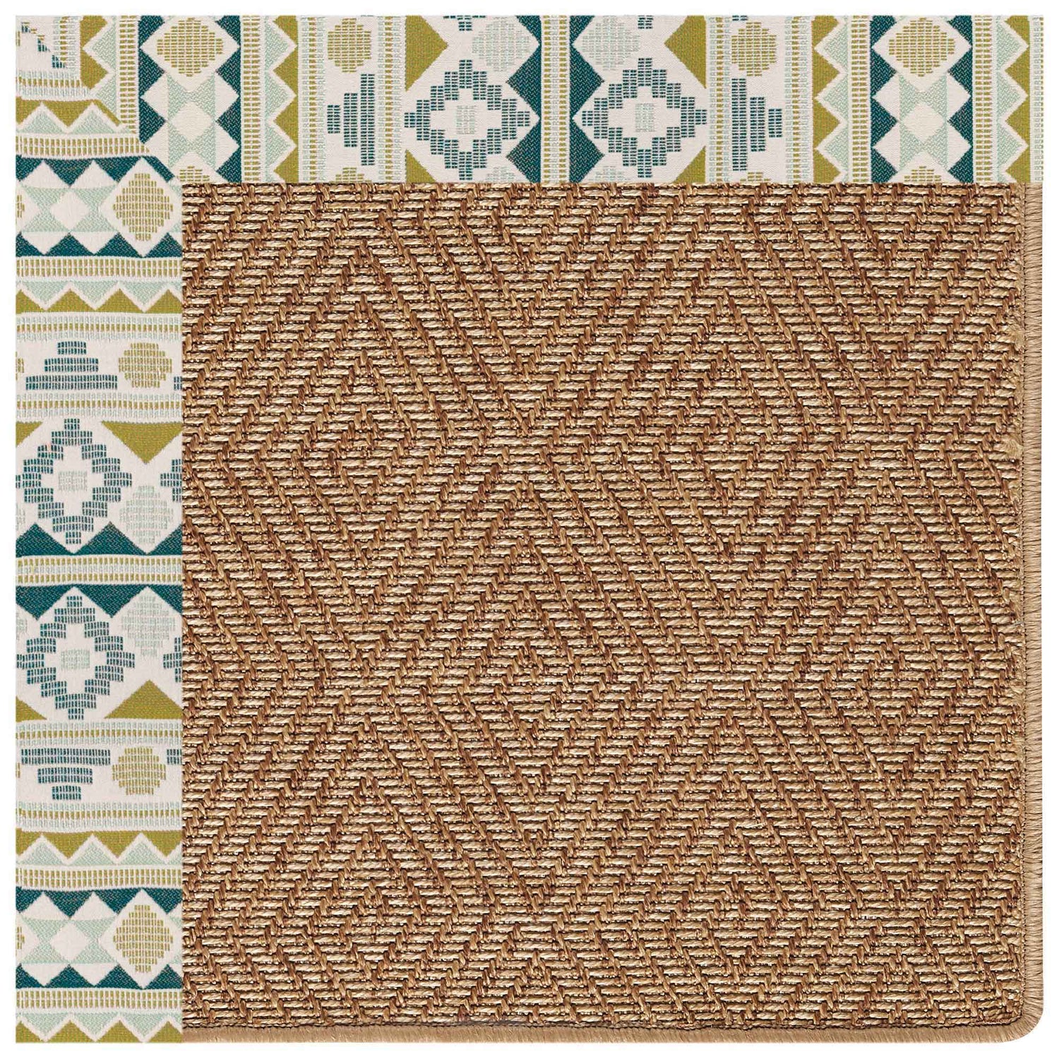 Islamorada-Diamond - Indoor/Outdoor Bordered Rug - Inca Lime