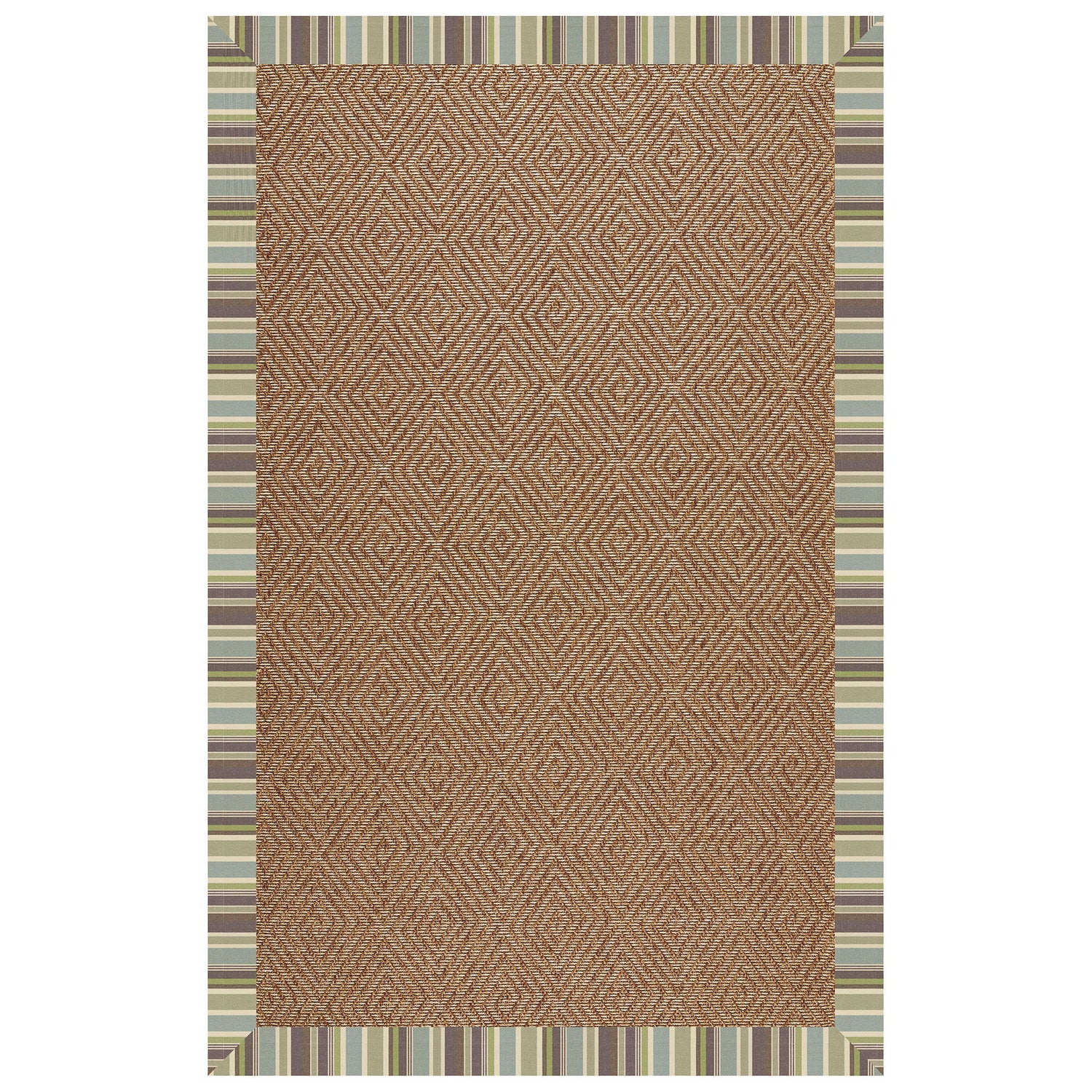 Islamorada-Diamond - 7' 9" x 7' 9" Indoor/Outdoor Bordered Rug