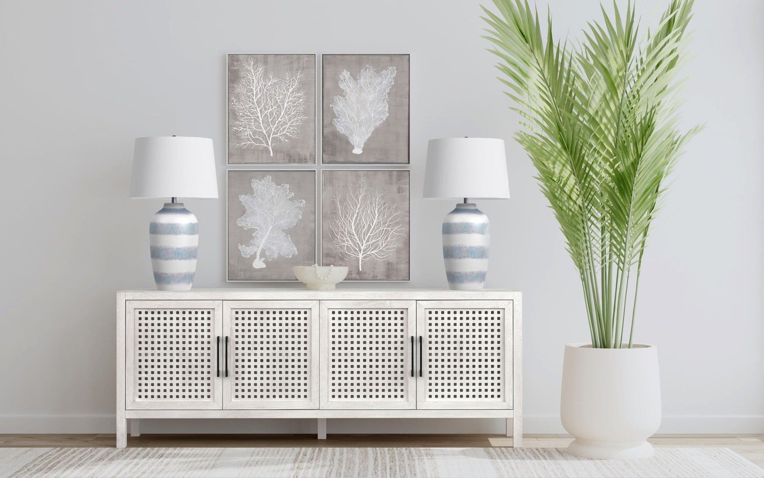 Harper - Table Lamp - White / Blue