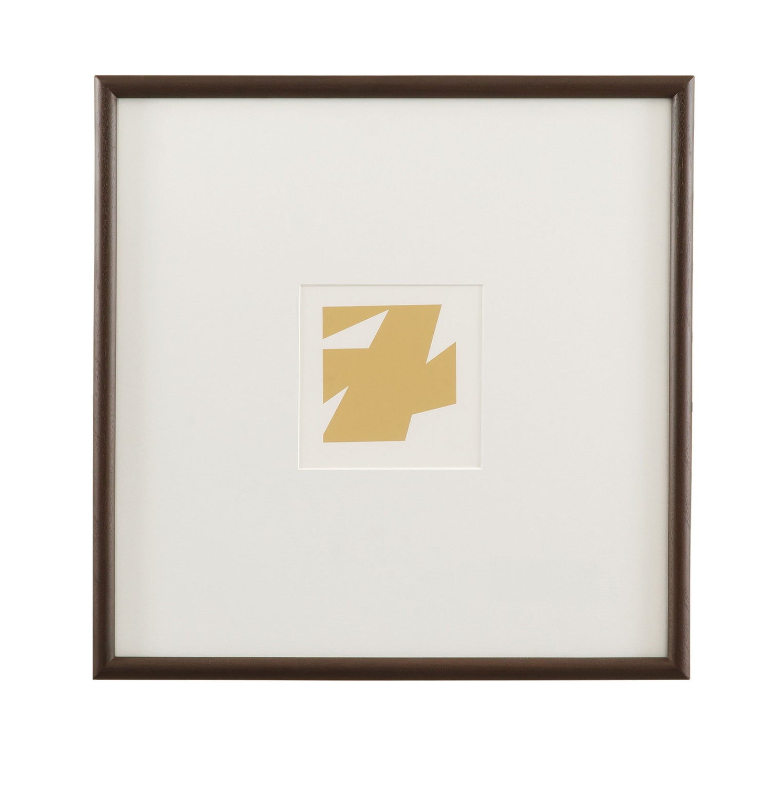 Gold Shape VIII Framed Print - White / Gold