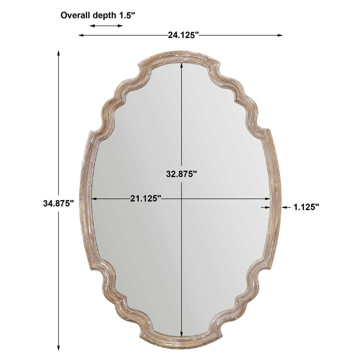 Ludovica - Aged Wood Mirror - Gold