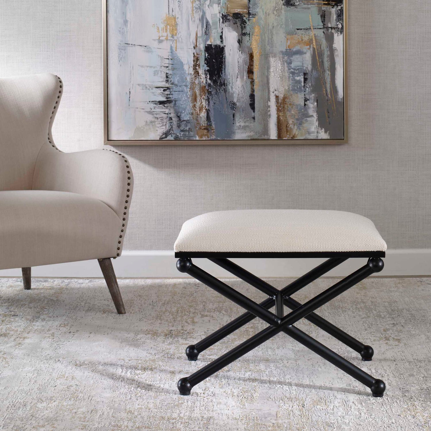 Andrews - Small Bench - White