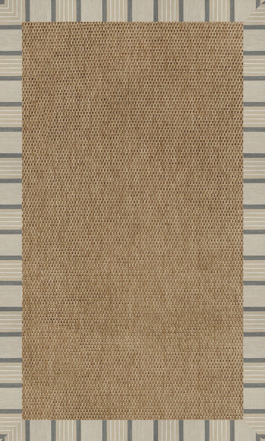 Islamorada-Basketweave - 7' 9" x 10' Indoor/Outdoor Bordered Rug