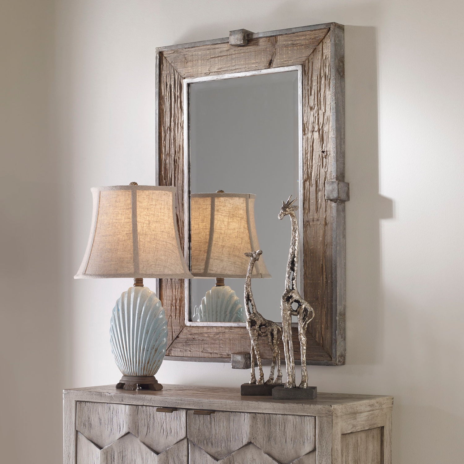 Siringo - Weathered Wood Mirror - Light Brown