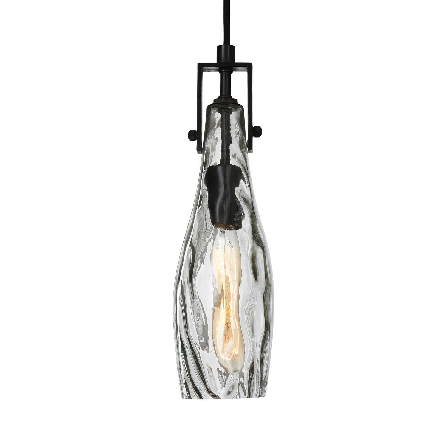 Campester - 1 Light Watered Glass Mini Pendant - Pearl Silver