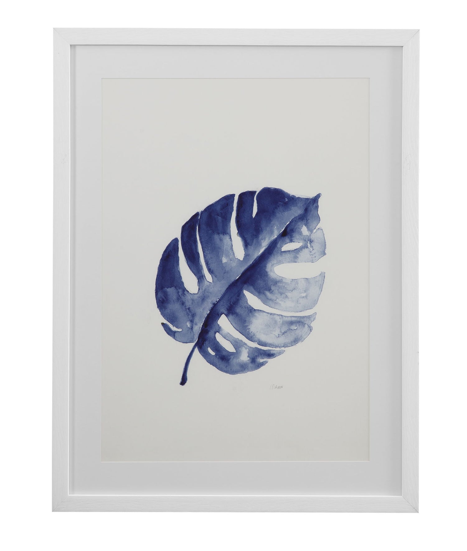 Indigo Leaves I Framed Print - Blue