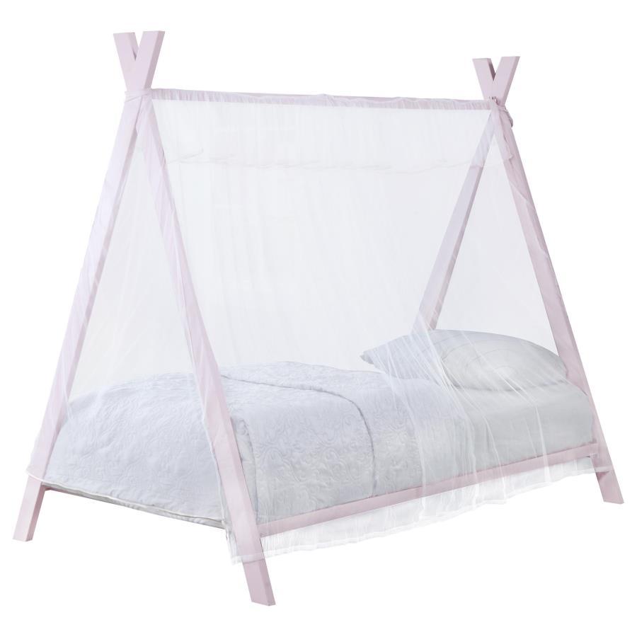 Fultonville - Metal Twin Tent Bed With 7" Mattress - Pink