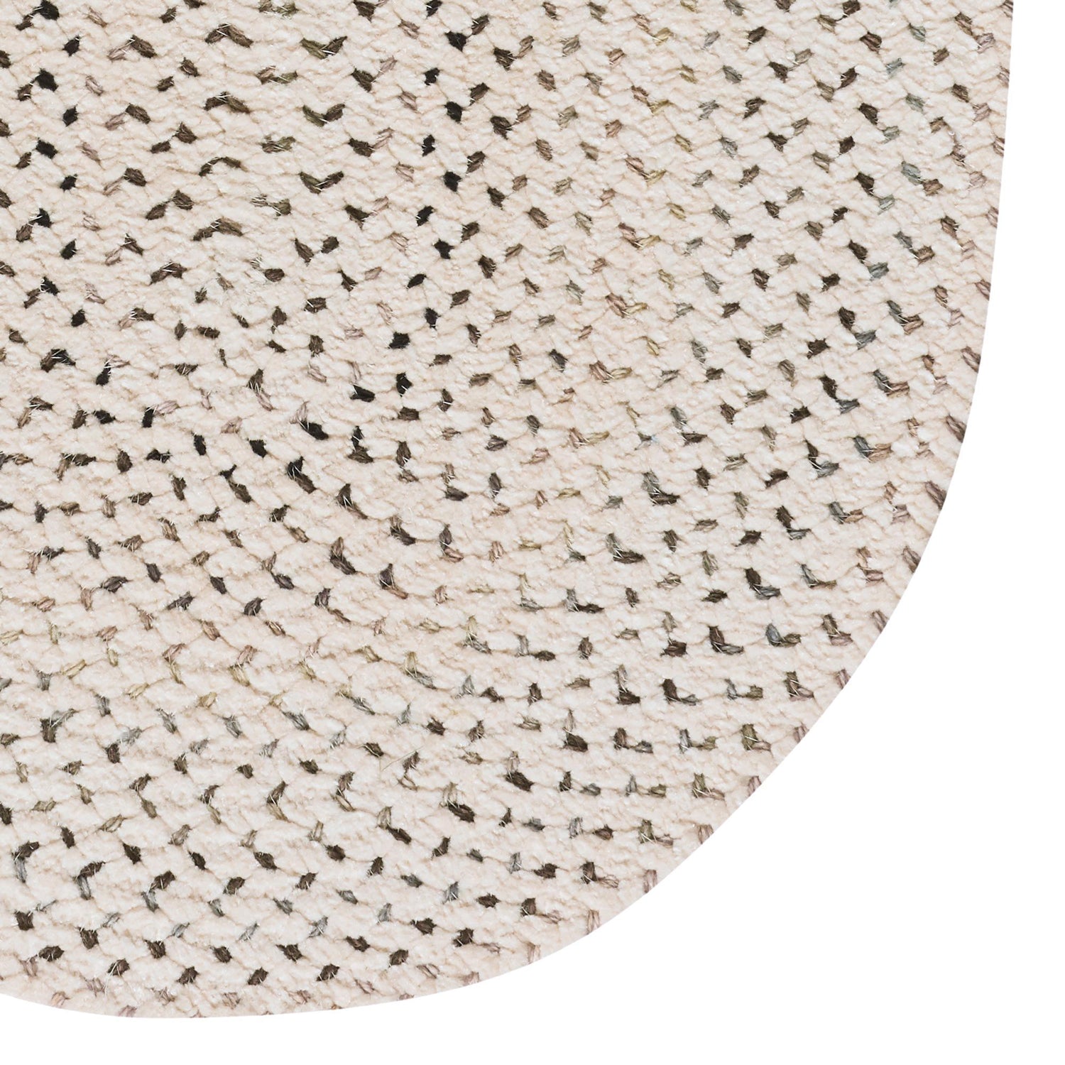 Dramatic Static - Oval Braided Rug - Foggy Day