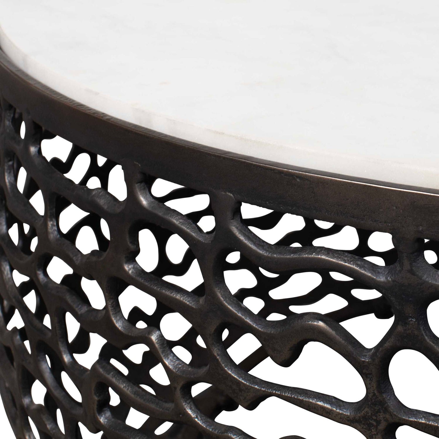 Sabena - Marble Outdoor Coffee Table - Black / White