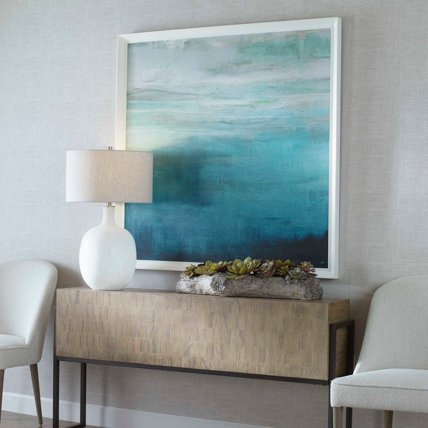 Cancun - Framed Print - Blue