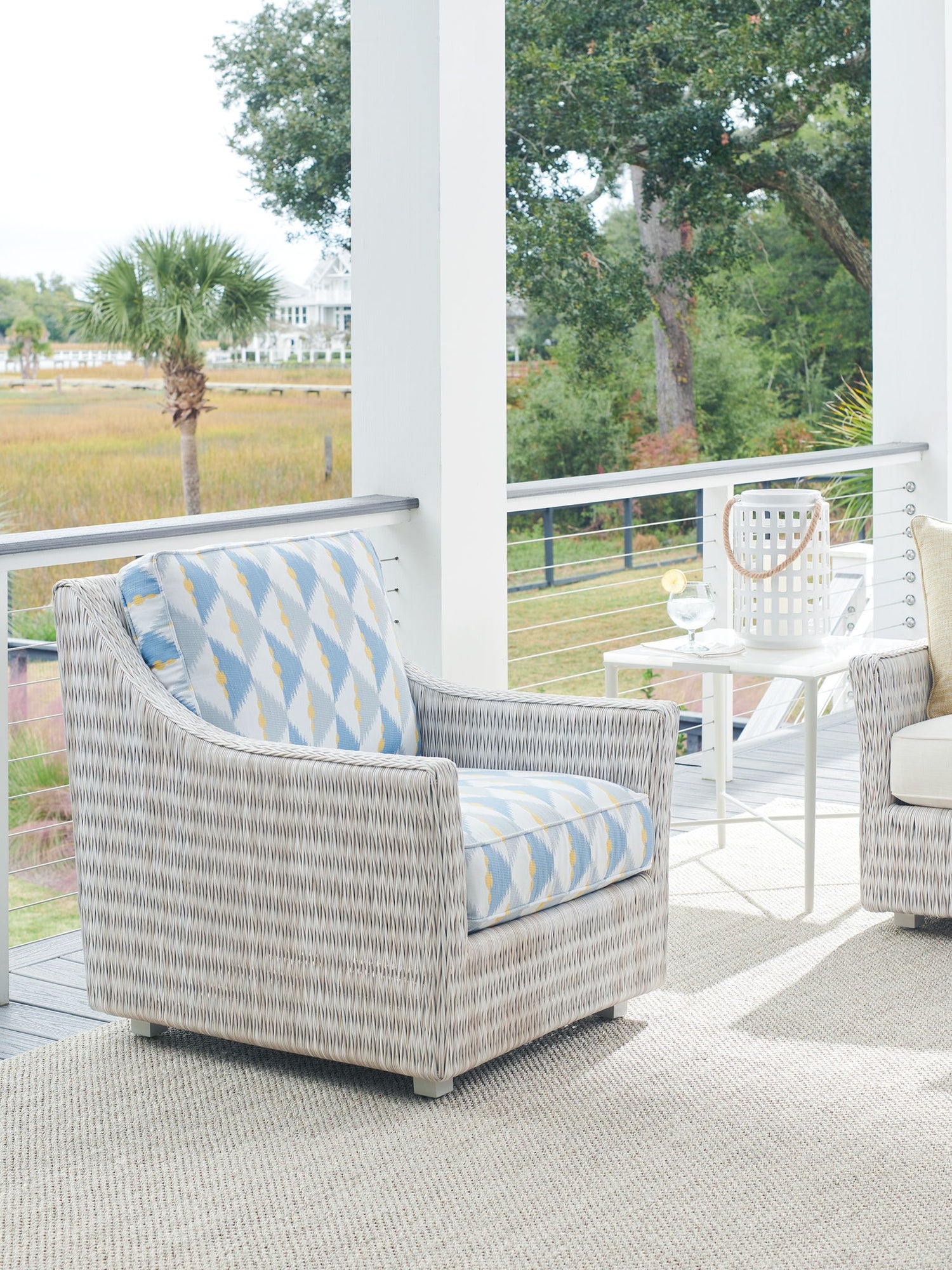 Seabrook - Chair - Beige / Blue