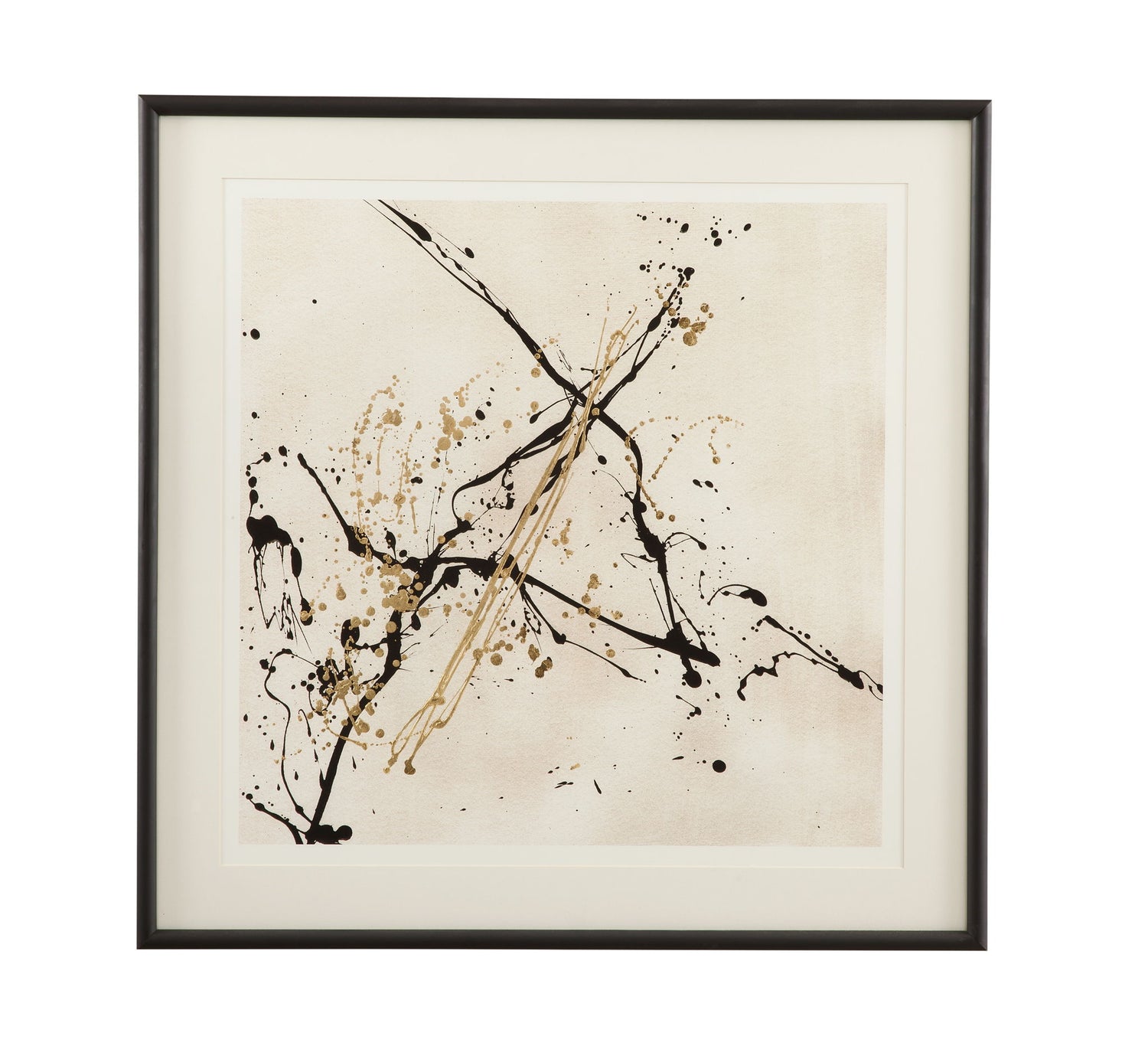 Ink Elements I Framed Print - Beige