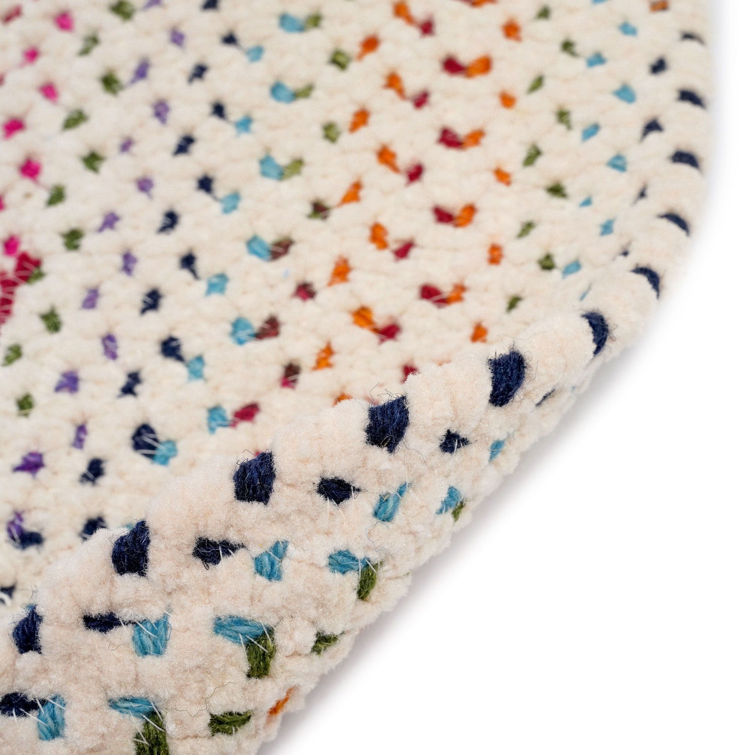 Dramatic Static - Oval Braided Rug - Carnival