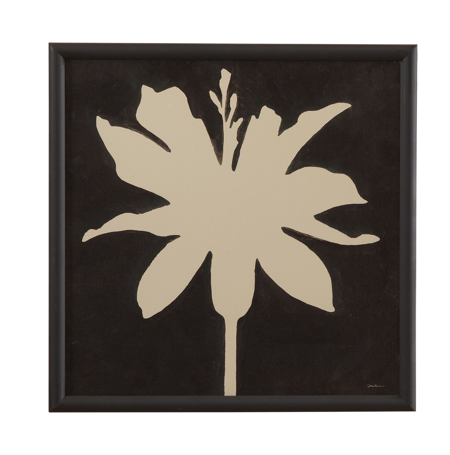 Contrast Lily I Framed Print - Black / Beige