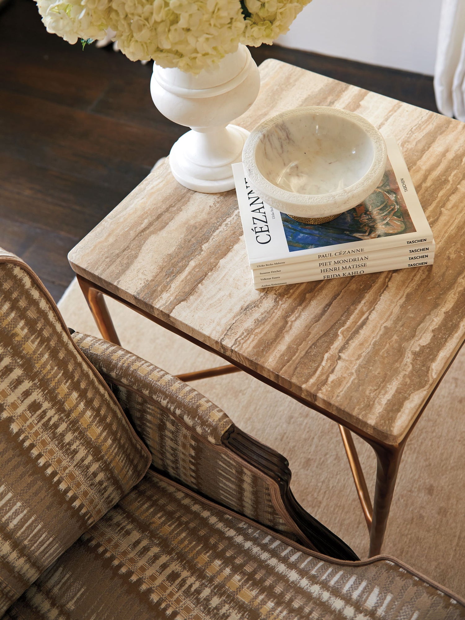Silverado - Menlo Park Metal End Table With Stone Top - Yellow