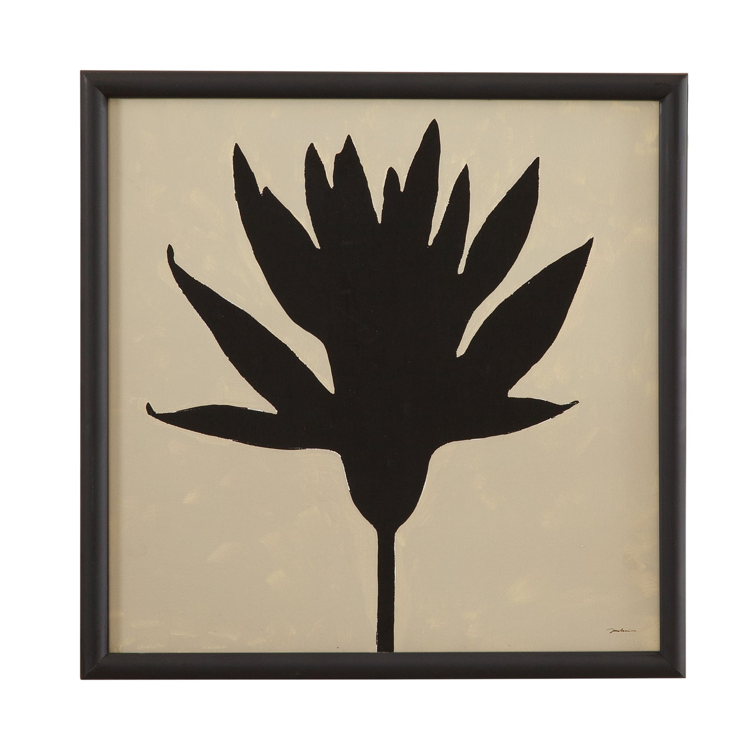 Contrast Lily II Framed Print - Beige / Black