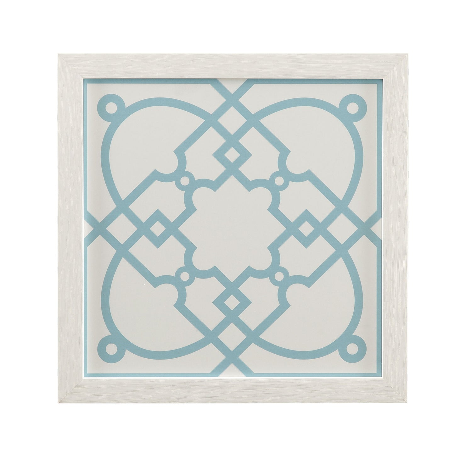 Tile Motif II Framed Print - Light Blue