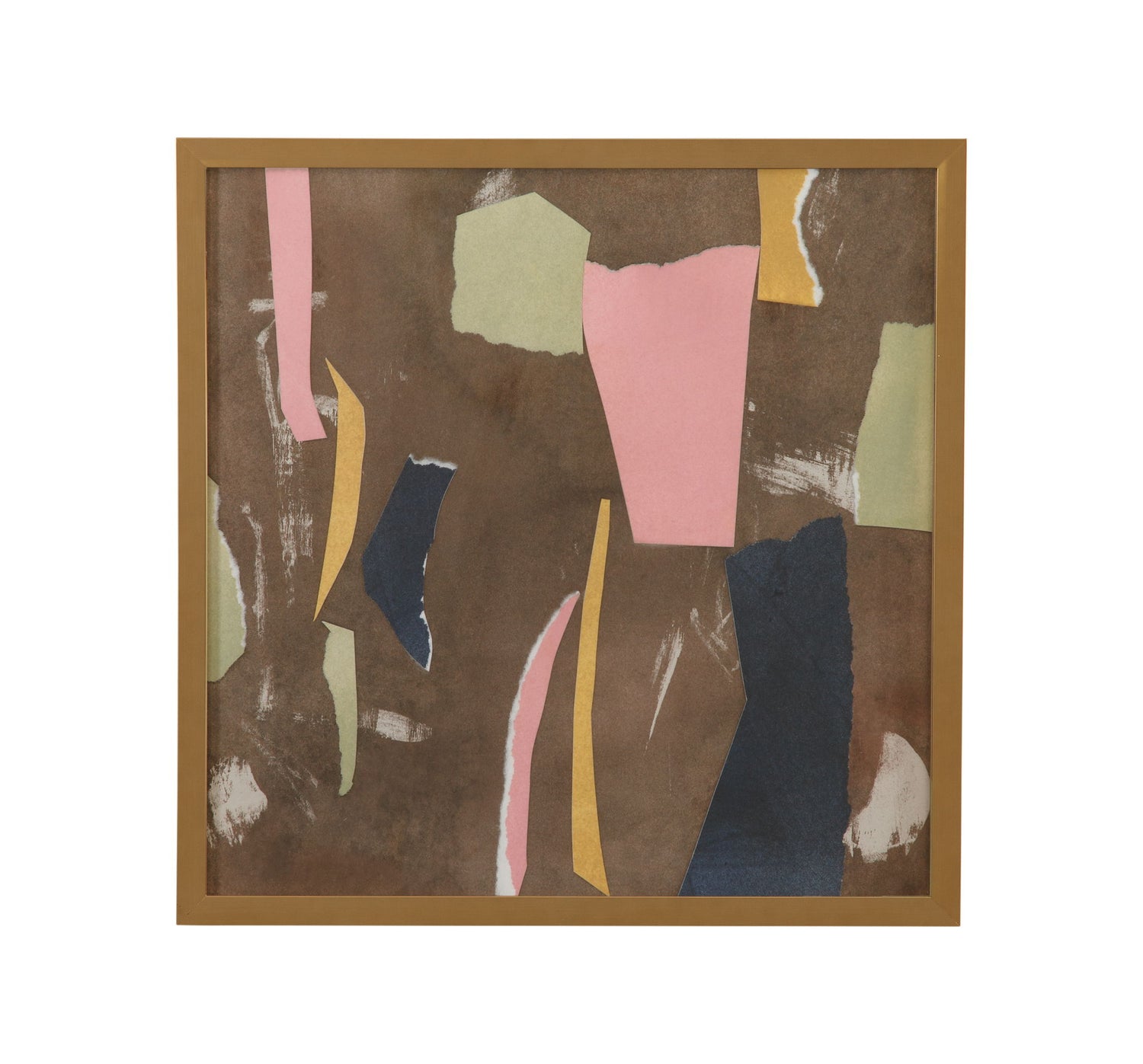 Plaster Peel II Framed Print - Dark Brown