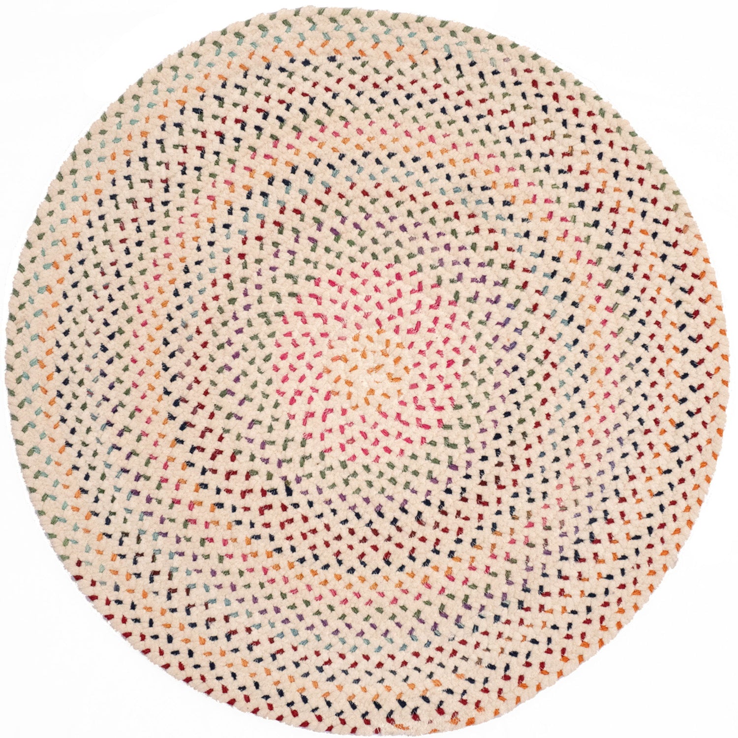 Dramatic Static - Round Braided Rug - Carnival