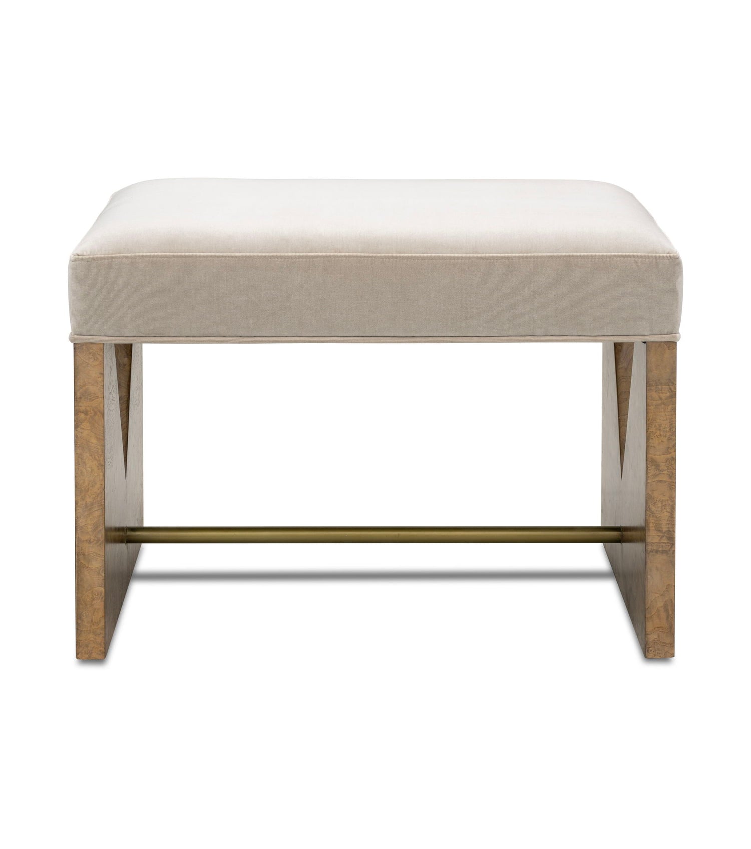 Laurent - Accent Stool - Brown Ash Burl / Gray