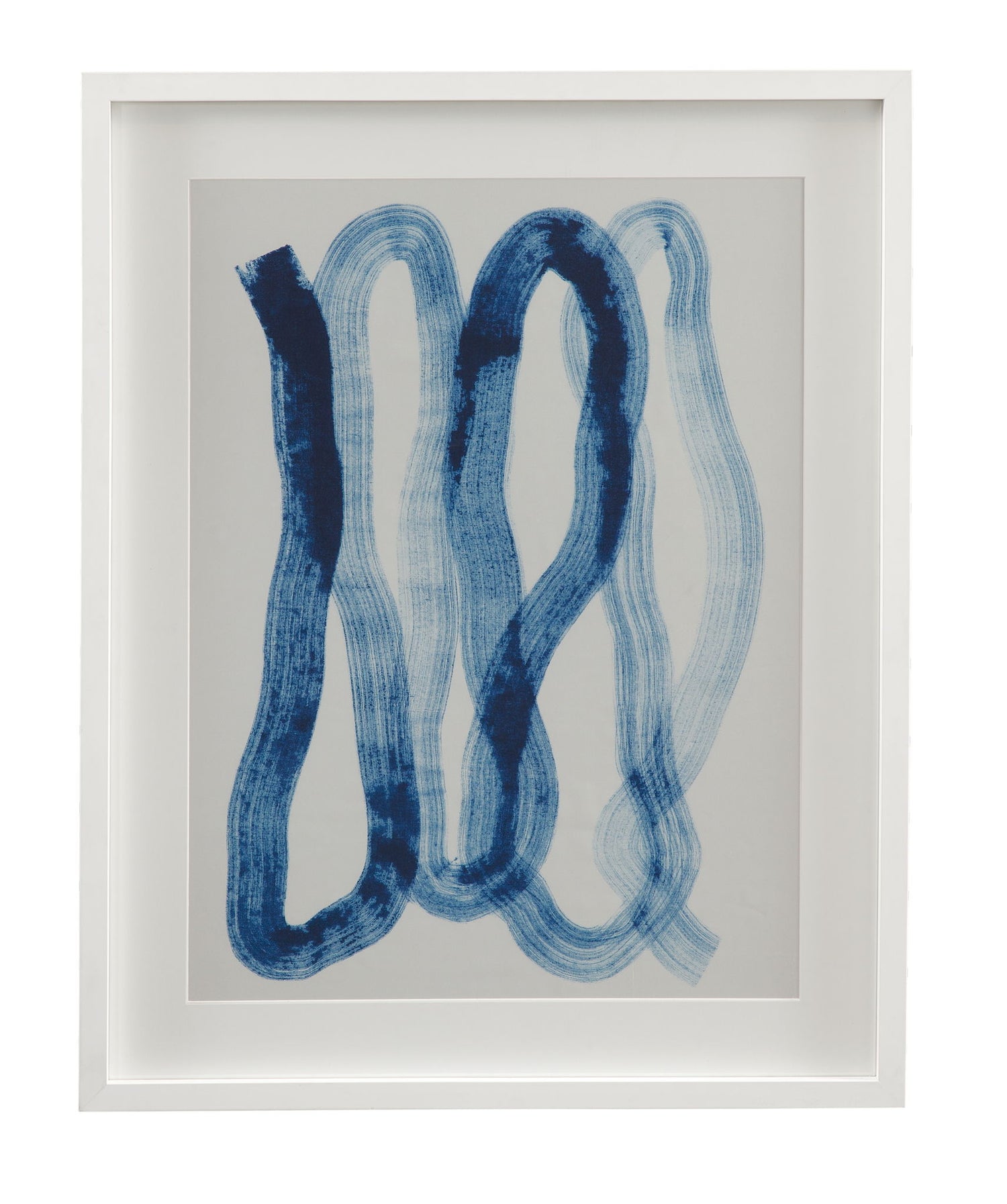Indigo Curve Framed Print - Blue