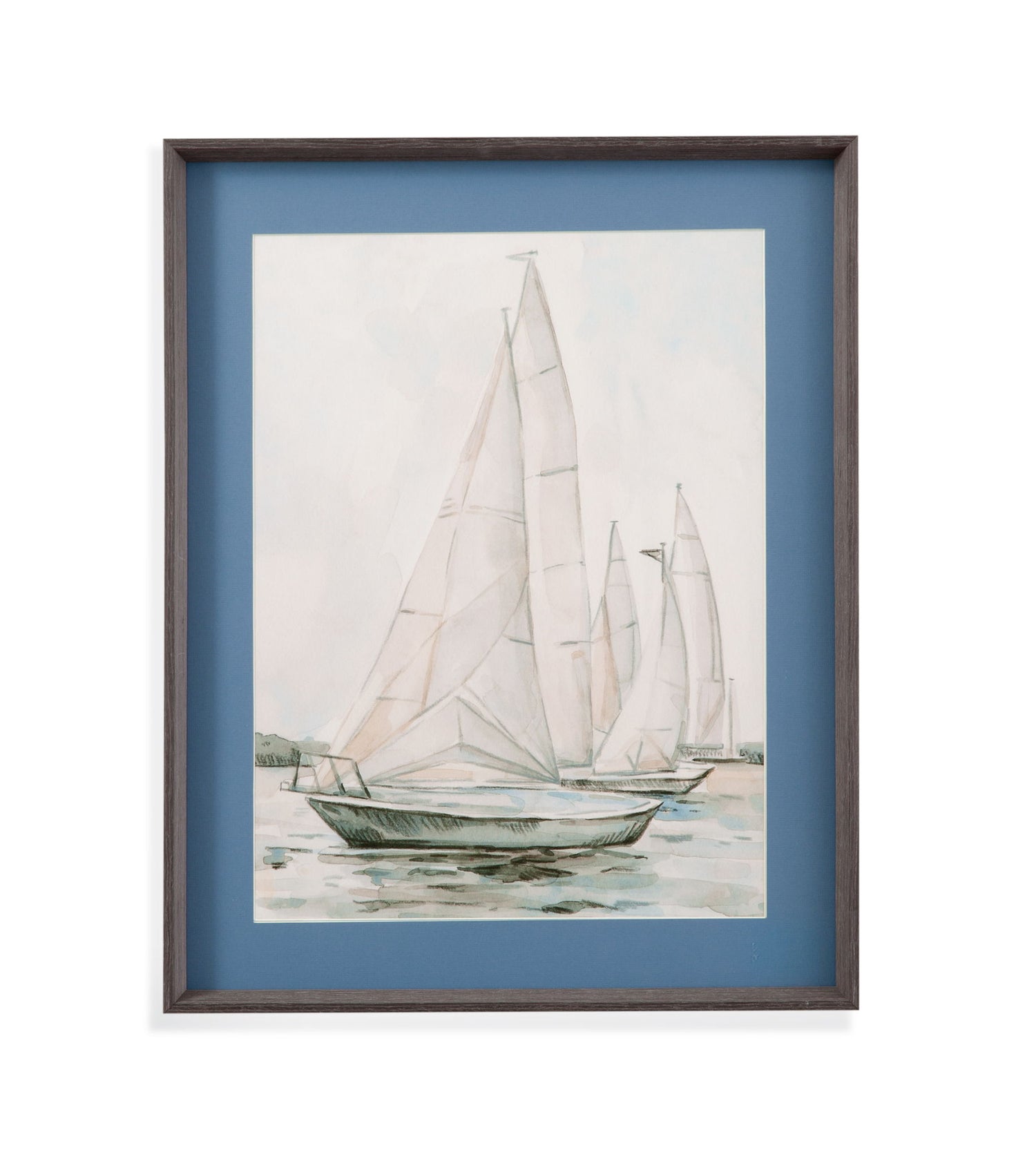 Sail Scribble II Framed Print - Blue