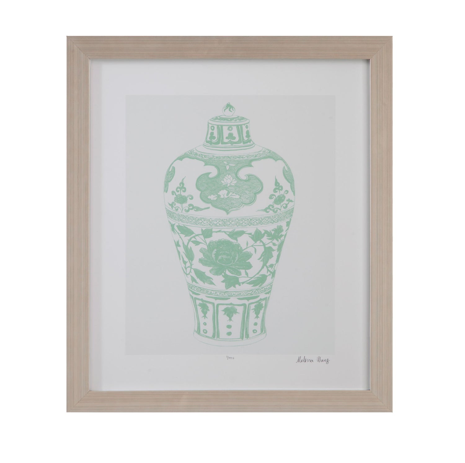 Mint Vases I Framed Print - Green