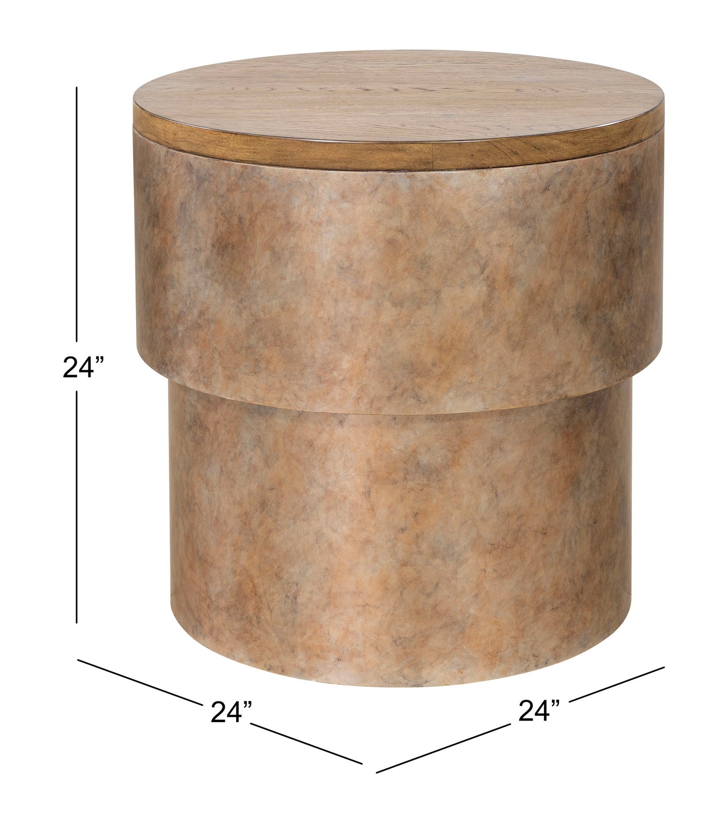 Steele - Round End Table - Brown