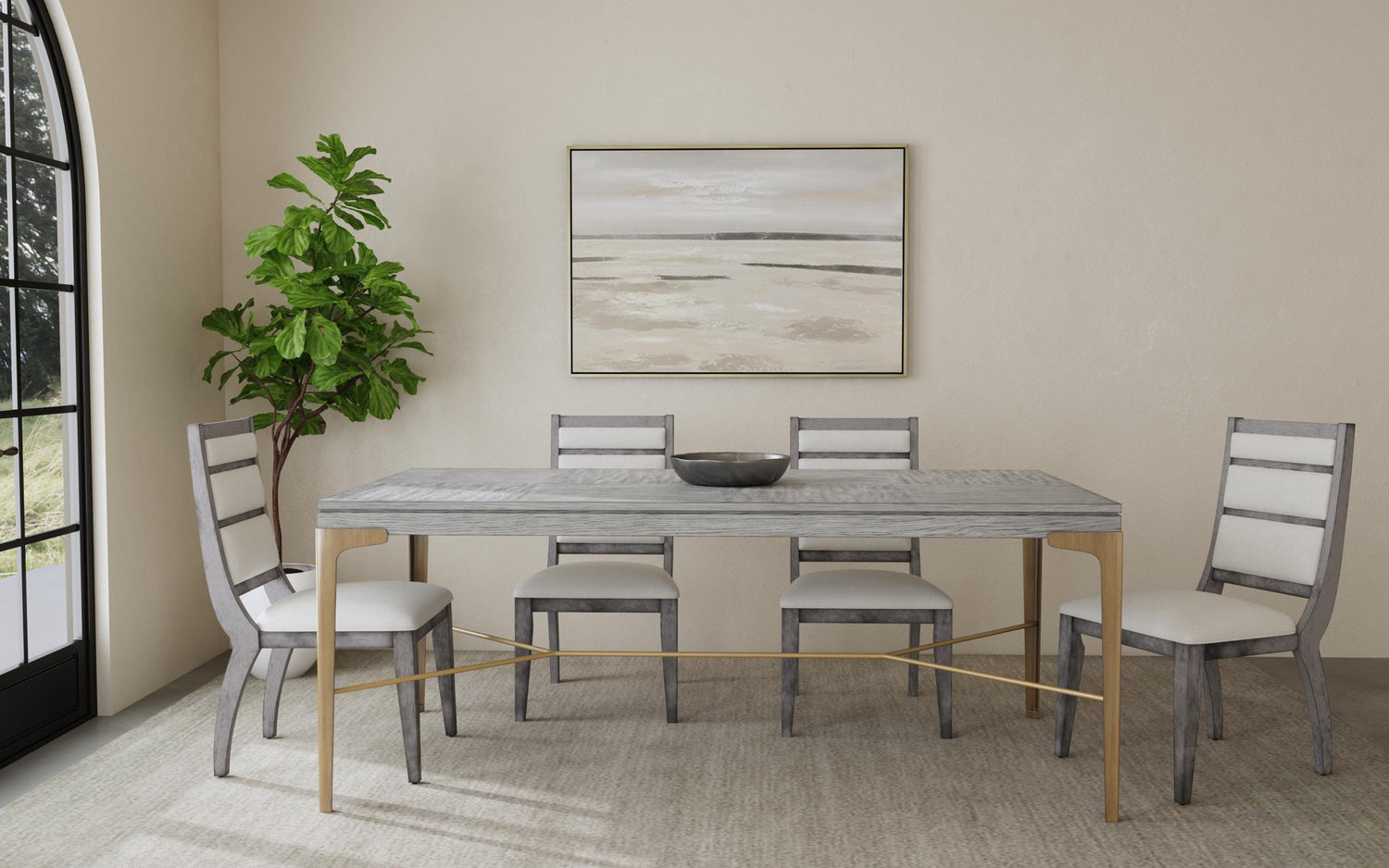 Silver Landscape Canvas Art - Gray