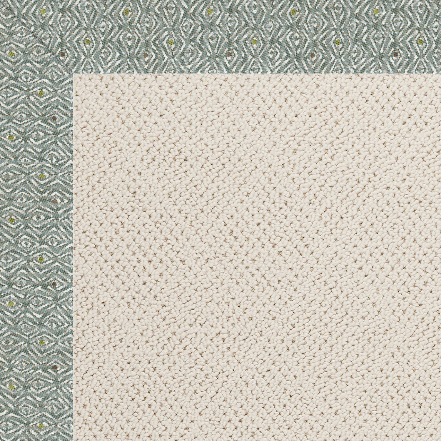 Creative Concepts-White Wicker - 4' Indoor/Outdoor Bordered Rug