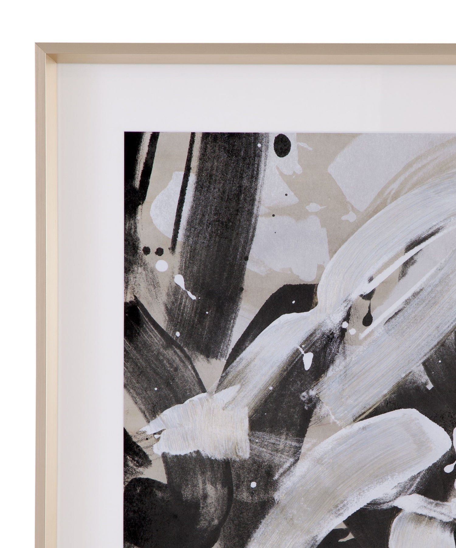 Ink Wash Gesture II Framed Print - Beige / Black