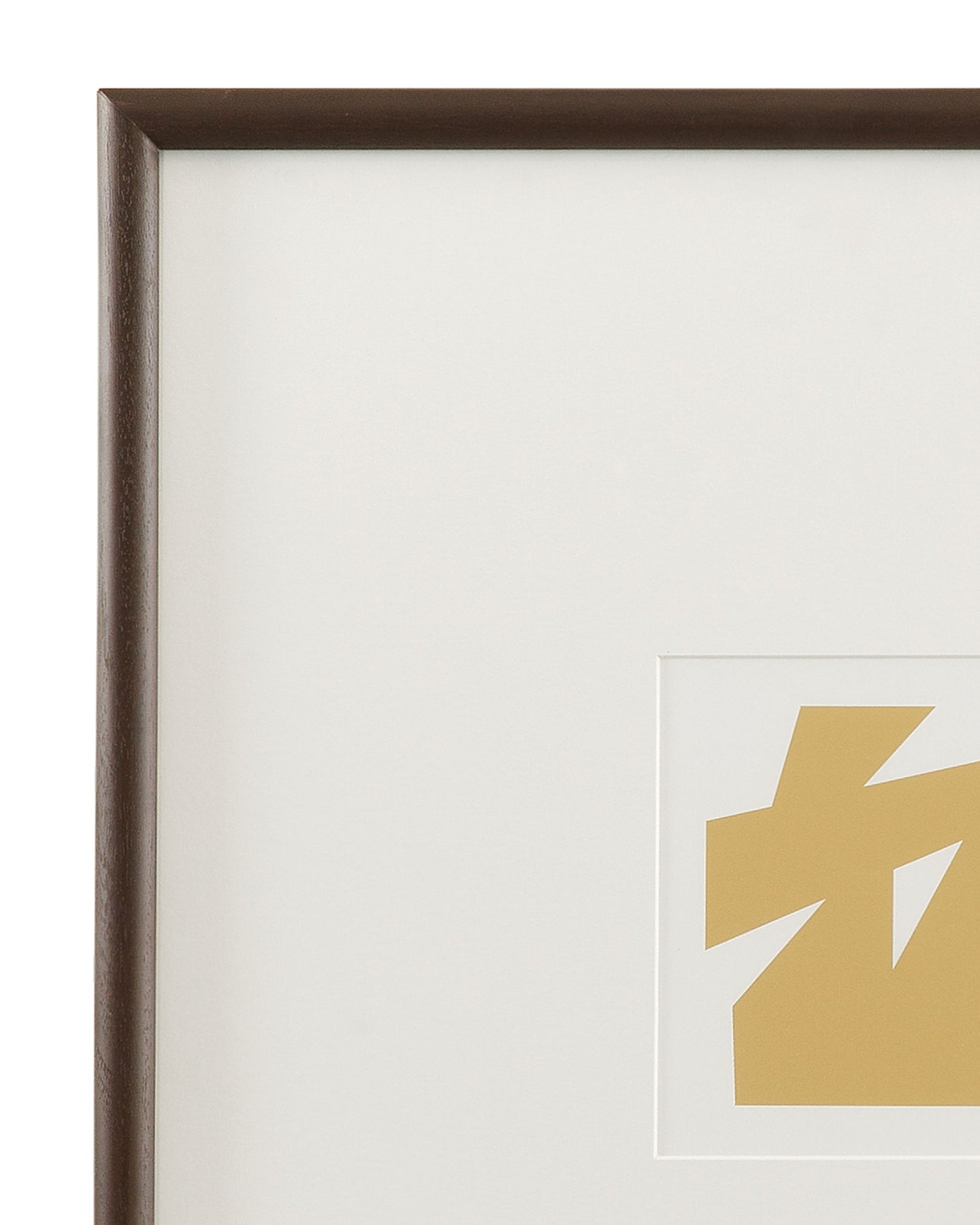 Gold Shape Framed Print (Set of 4) - White / Gold