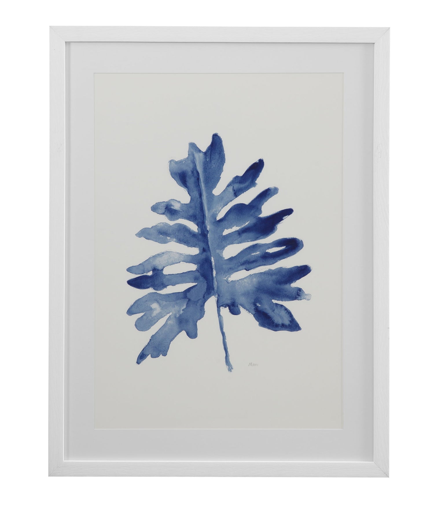 Indigo Leaves II Framed Print - Blue