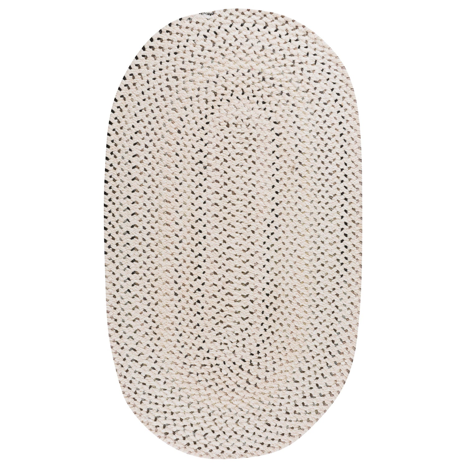 Dramatic Static - Oval Braided Rug - Foggy Day