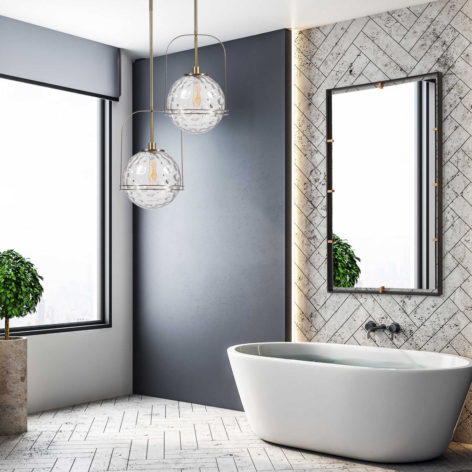 Mimas - 1 Light Globe Pendant - Gold