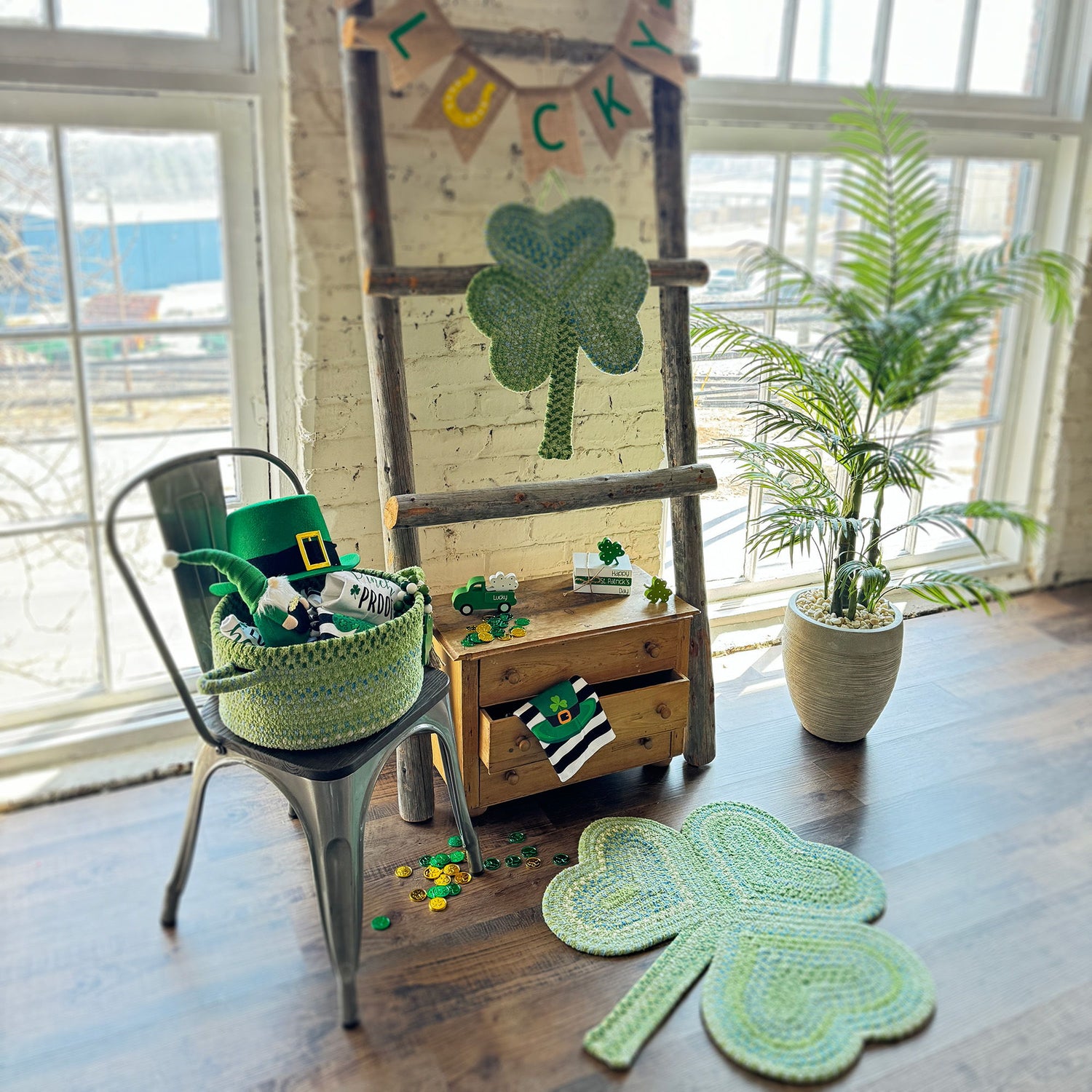 Happy Holidays-St. Patrick's - Braided Rug