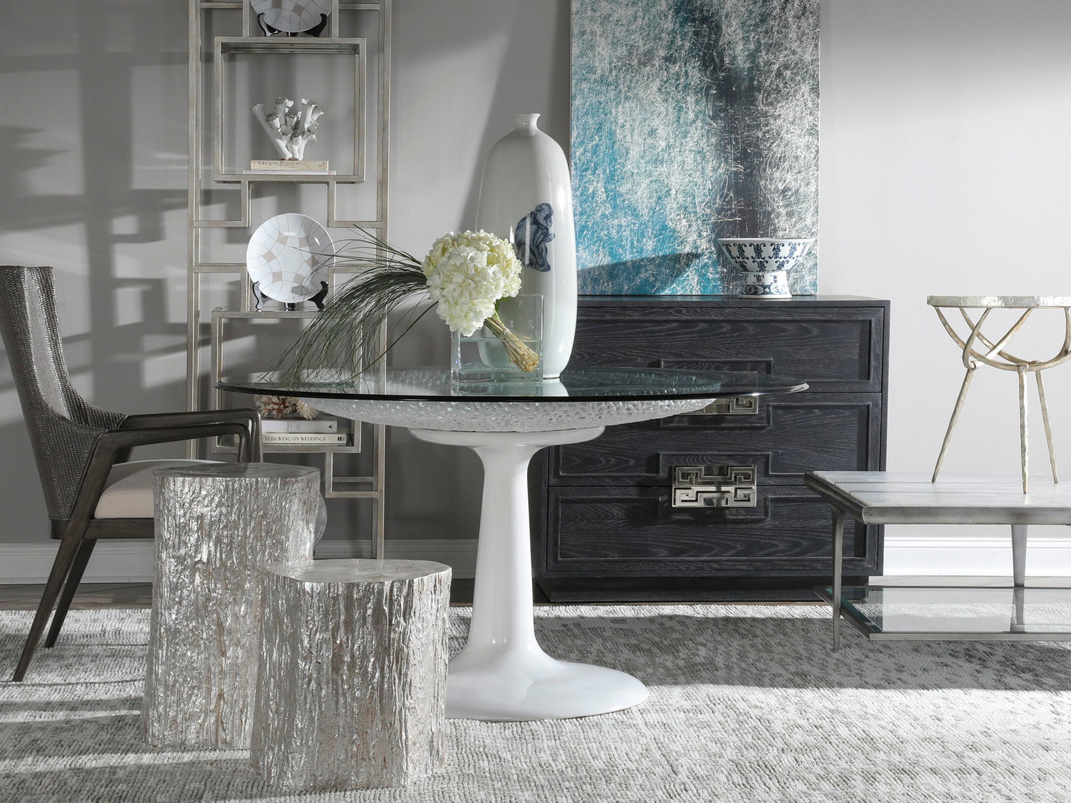 Signature Designs - Seascape Dining Table With Glass Top