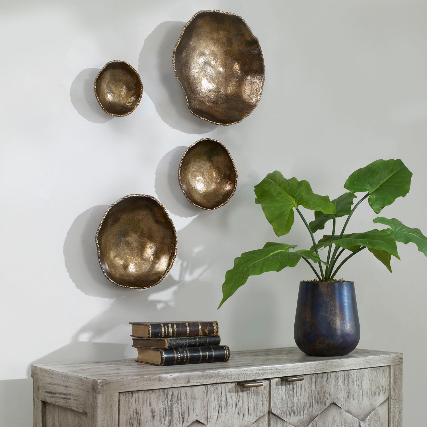 Lucky Coins - Wall Bowls (Set of 4) - Brass