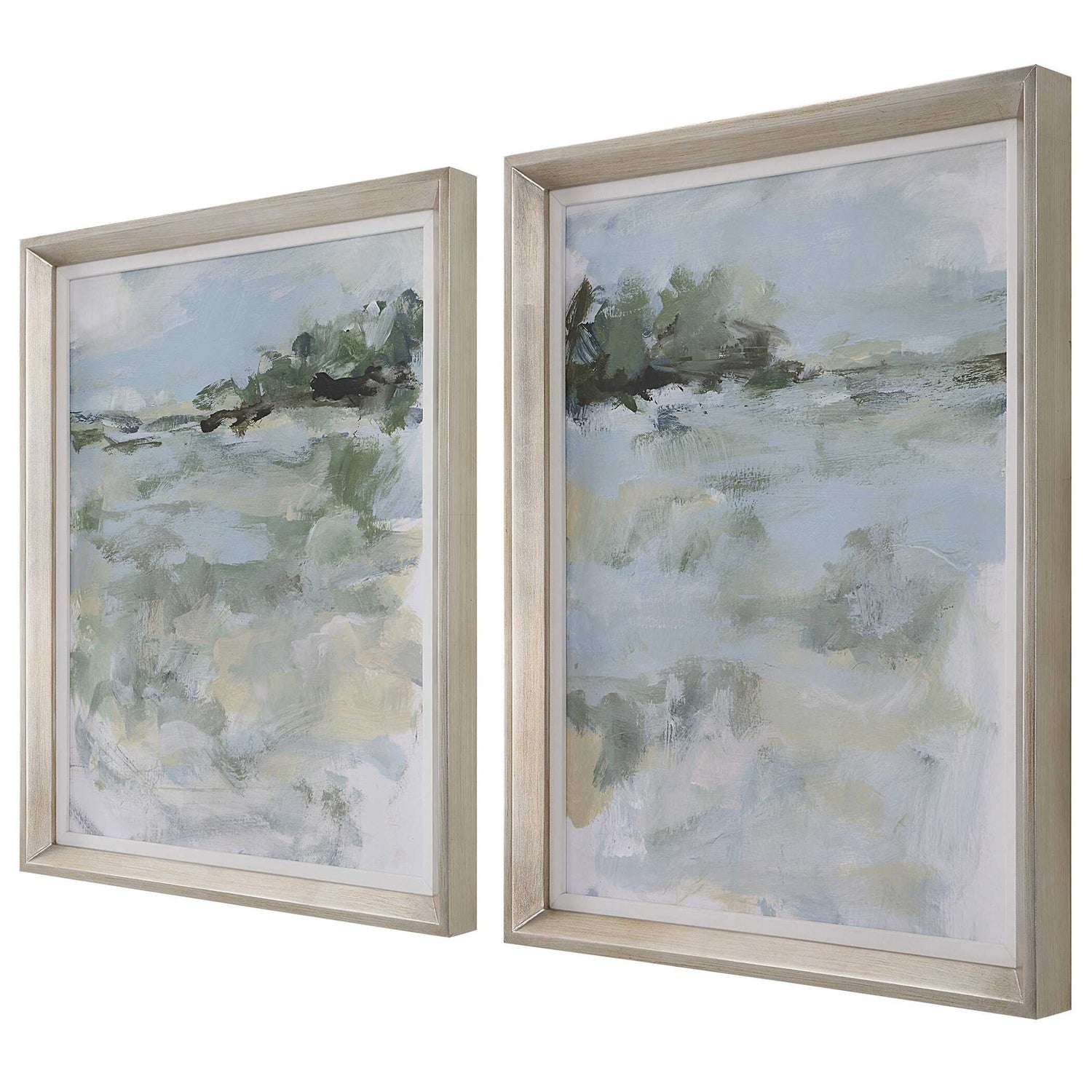 Far Away View - View Framed Prints - Light Blue