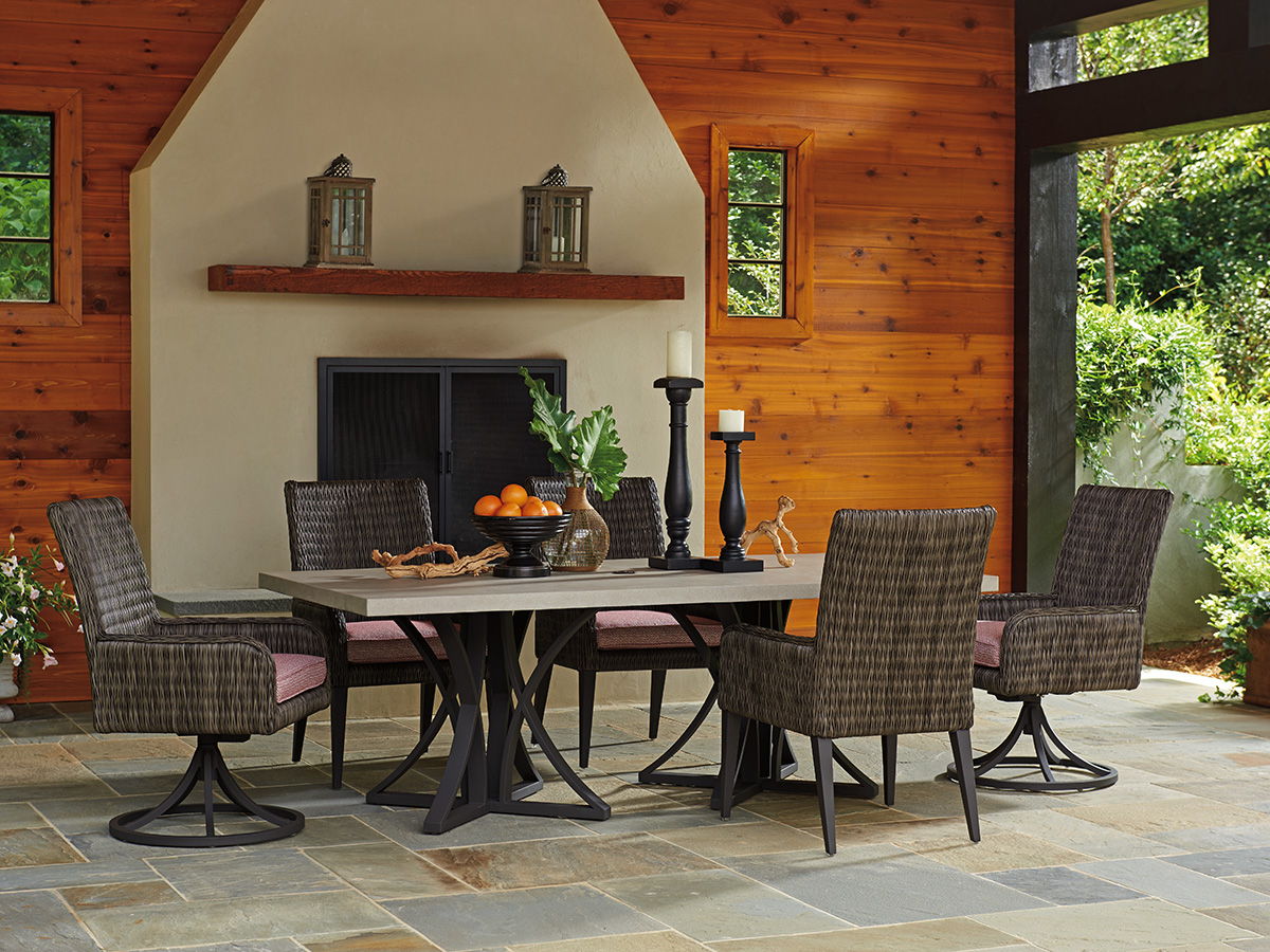 Cypress Point Ocean Terrace - Dining Table W/Weatherstone Top - Dark Brown