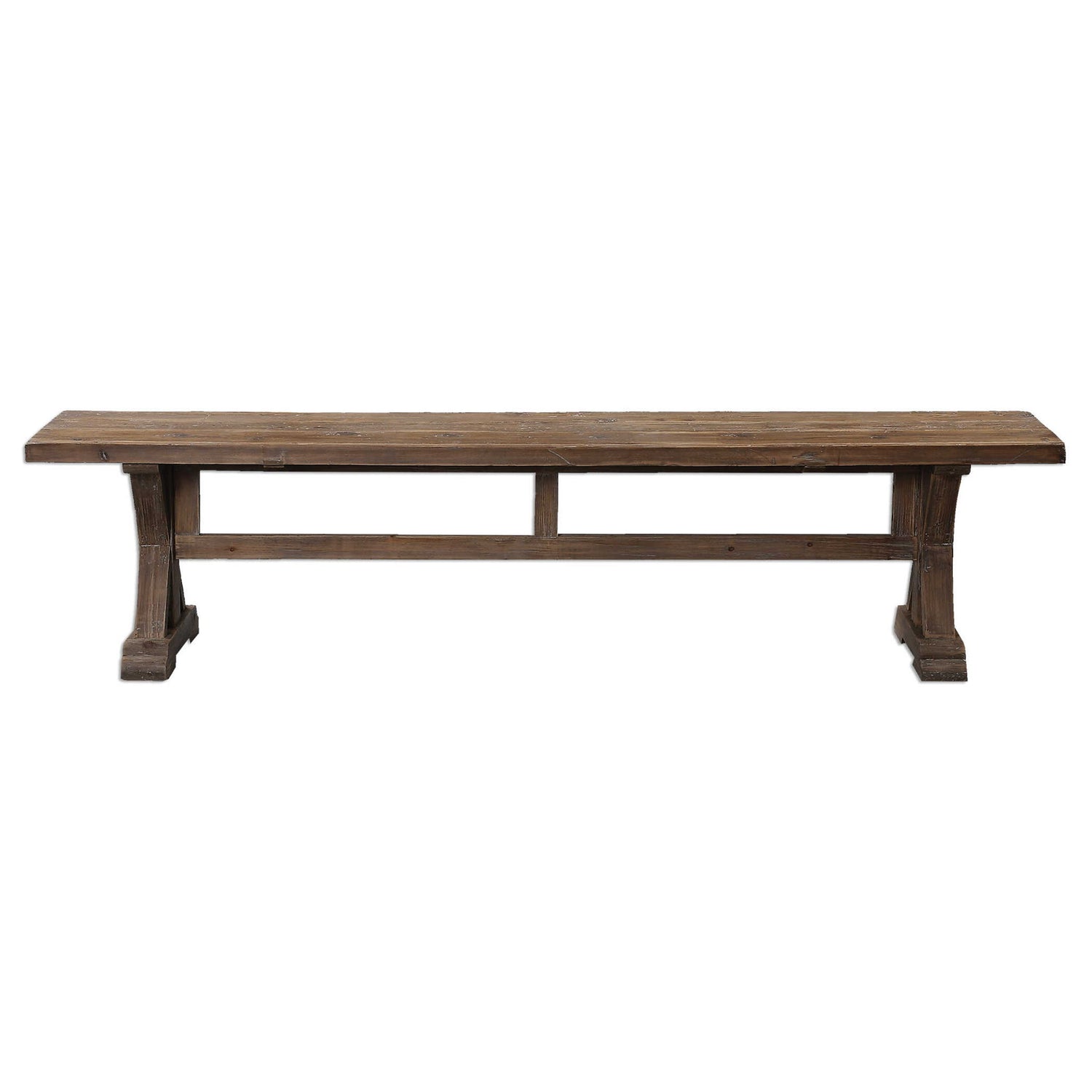Stratford - Salvaged Wood Bench - Dark Brown