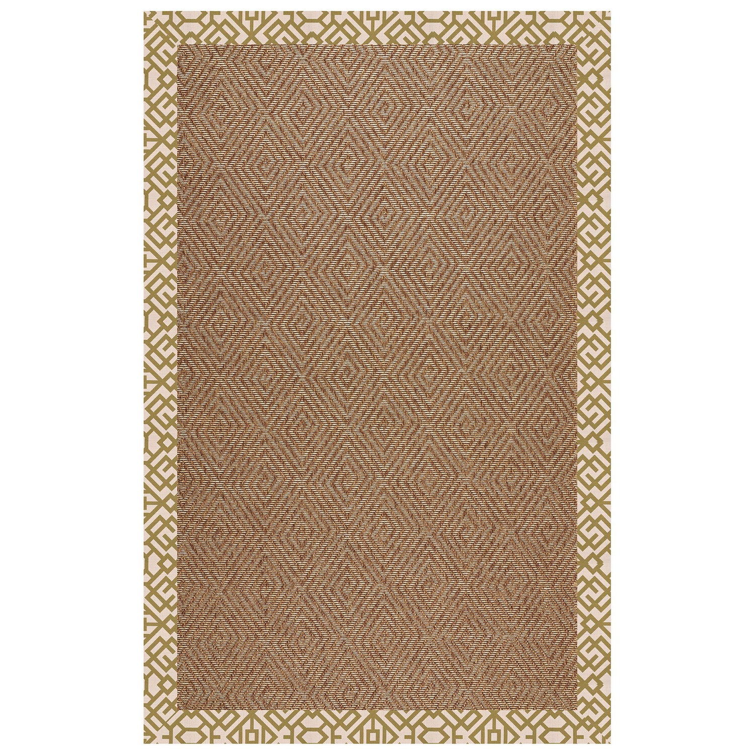 Islamorada-Diamond - Indoor/Outdoor Bordered Rug - Lattice Pesto